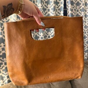 ABLE Brown Leather Hana Handbag Bag Purse